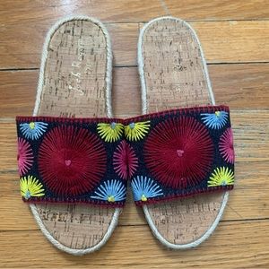 Jack Rogers bettina embroidered slides sandals